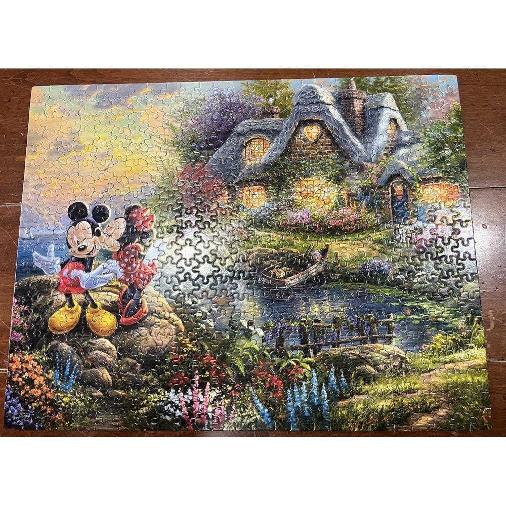 Thomas Kinkade Painter Disney Minnie Mickey Mouse Jigsaw Puzzle 500 Piece
